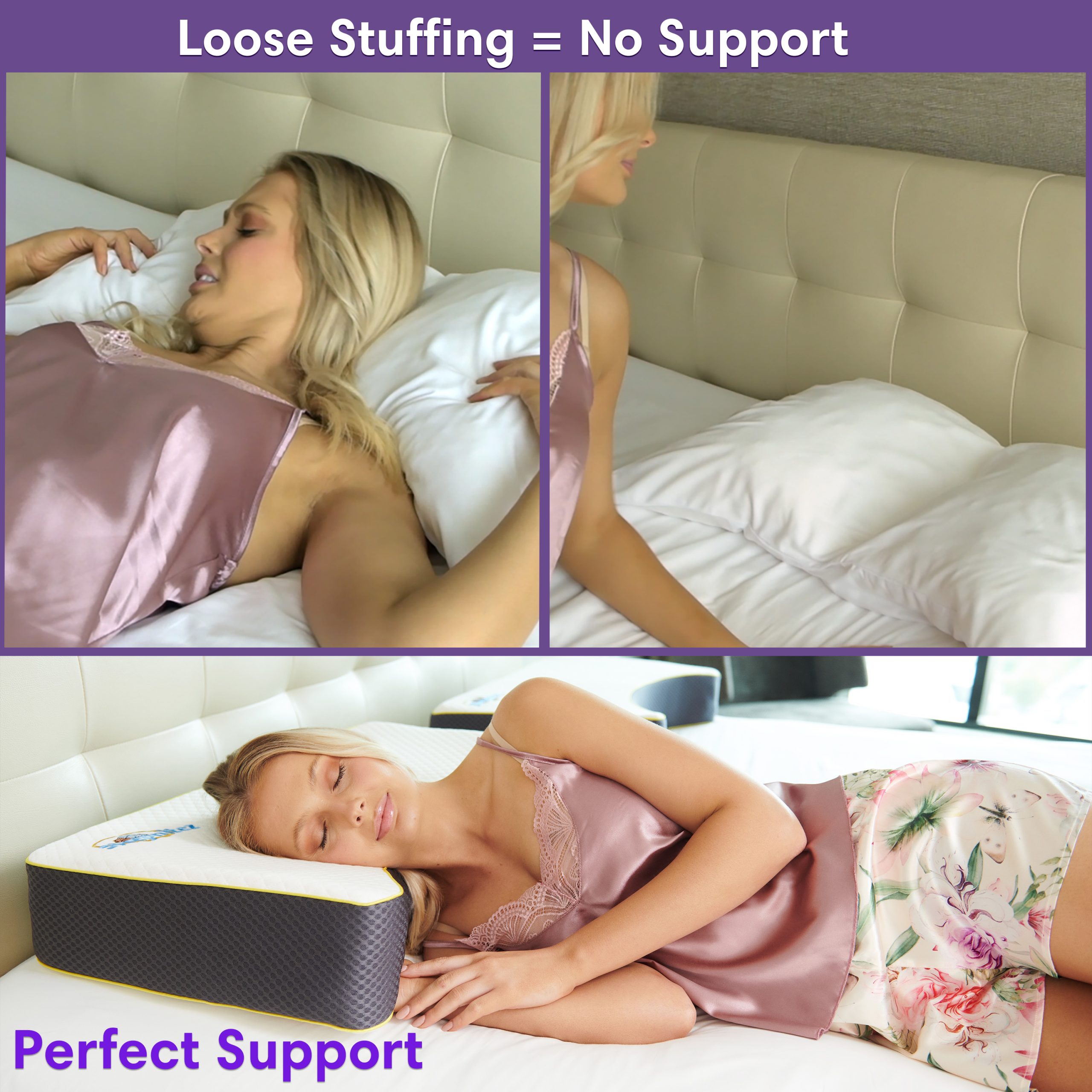 Sleepnitez Wedge Pillow and Back and Side Sleeper Pillow for The Best  Nights Sleep - Sleepnitez