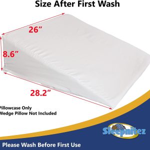 wedge pillow with white cotton pillowcase